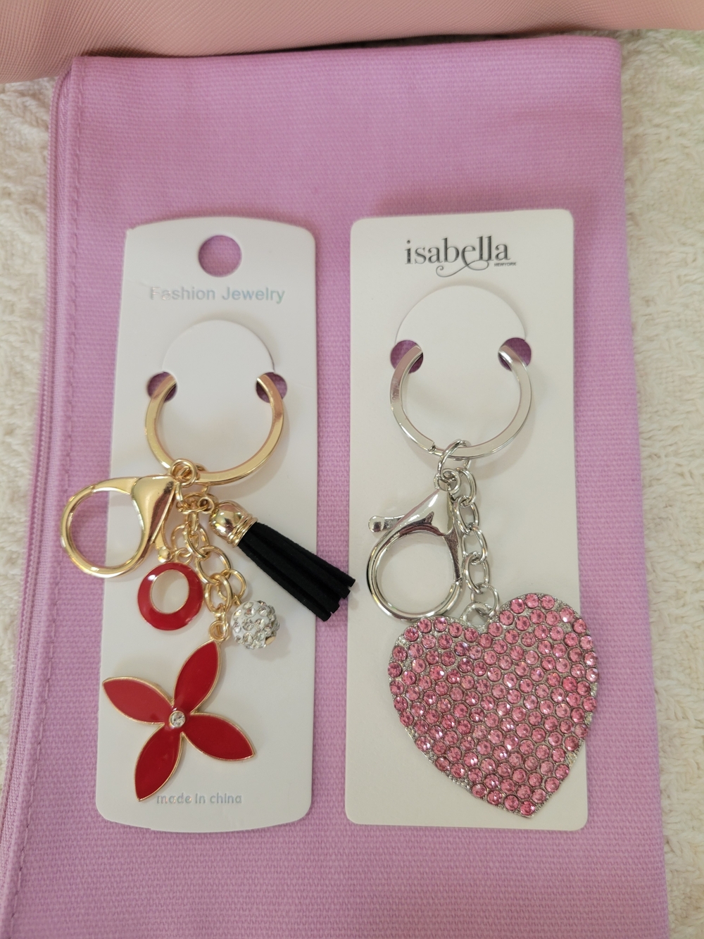 Set Of Two Keyring Bag Charms